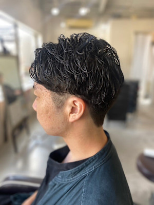 MEN'S HAIRマッシュパーマアッシュブラックヘア