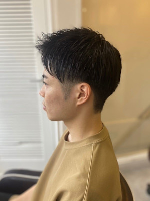 MEN'S HAIRマッシュパーマアッシュブラック
