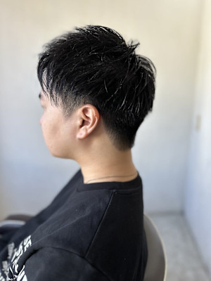 MEN'SHAIR マッシュパーマ アッシュブラック