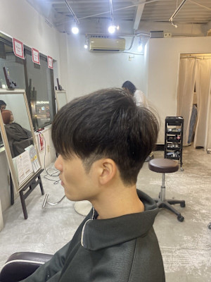 MEN’S HAIR マッシュパーマアッシュブラックカルマパ