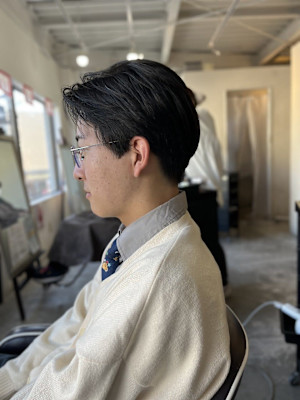 MEN'S HAIRマッシュパーマカルマパーマアッシュブラッ