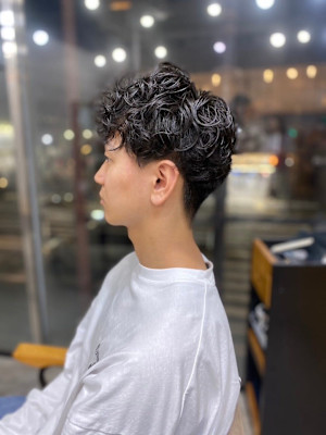 MEN'S HAIRマッシュパーマアッシュブラック