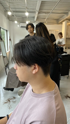 MEN'S HAIRレイヤーカットダークアッシュカルマパーマ
