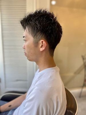 MEN'S HAIRダークアッシュベリーショート