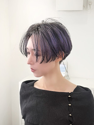 ラベンダーグレージュハンサムショートローライト【suiw】