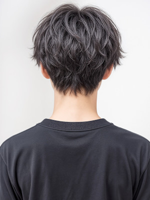 グレージュカラー波巻きツイストスパイラルp3　シャドーパーマ