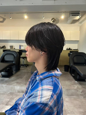 MEN'S HAIRカルマパーマ風センターパートマッシュウル