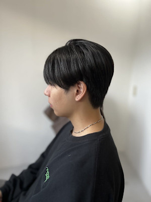 20代30代40代黒髪2ブロックスーツニュアンスパーマ韓国マ