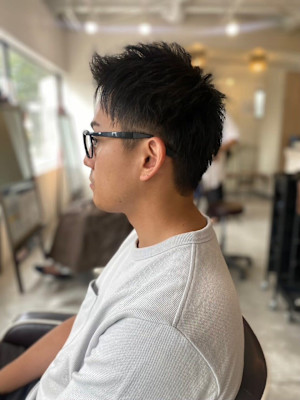 MEN'S HAIRアッシュブラックベリーショート