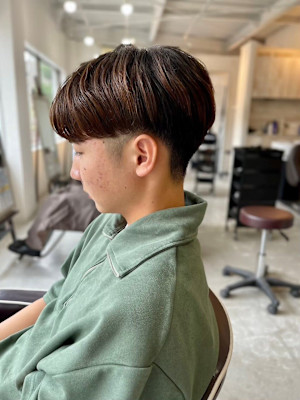 MEN'SHAIRアッシュブラックカルマパーマダークアッシュ