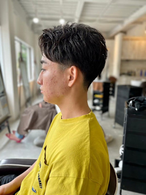 MEN'SHAIRアッシュブラックカルマパーマダークアッシュ
