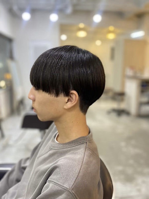 MEN’SHAIRアッシュブラックマッシュパーマ