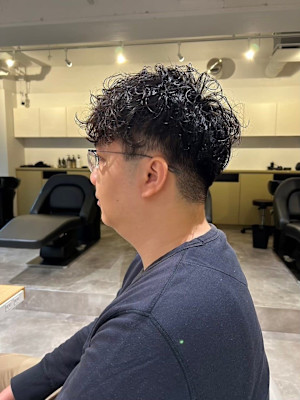 MEN'S HAIRカルマパーママッシュパーマアッシュブラッ