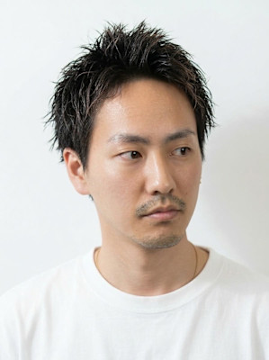 大宮メンズツイストパーマアップバングスパイキーショート短髪