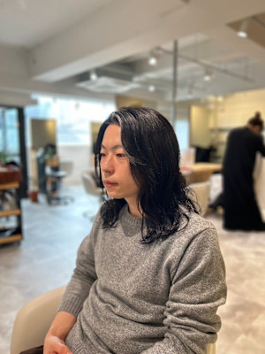 20代30代40代◎似合わせカット流行黒髪メンズミディアムパ