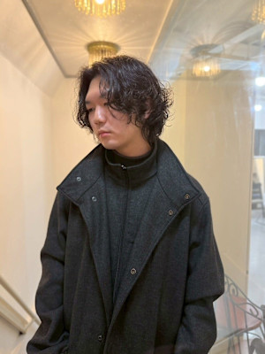 20代30代40代◎ナチュラル波巻きパーマセンターパートウル