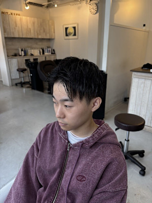 センターパートフェードカットツーブロックセンター分け東伏見