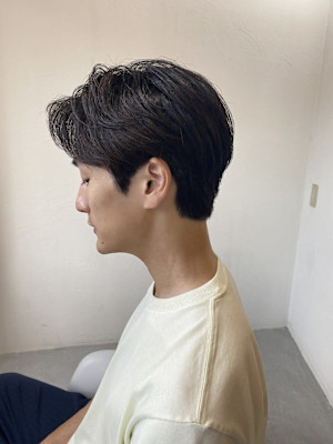 前下がりセンターパートニュアンスパーマ/東伏見/田無保谷武蔵