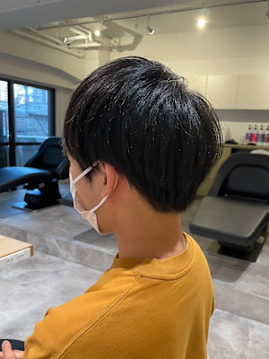 MEN'S HAIRアッシュブラックマッシュショート