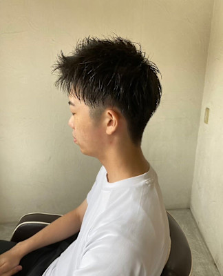 MEN'S HAIRアッシュブラックベリーショート