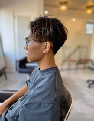 MEN'S HAIRアッシュブラックベリーショート