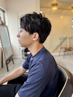 MEN'S HAIRアッシュブラックショートヘア