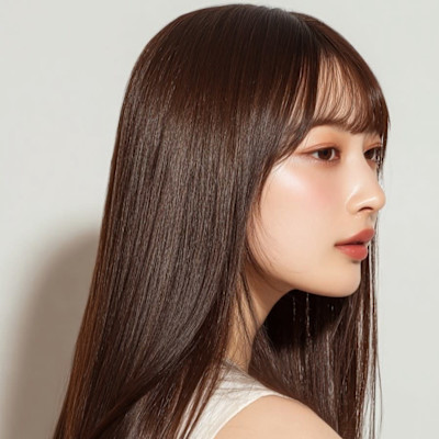 艶髪ストレートの韓国風ロング