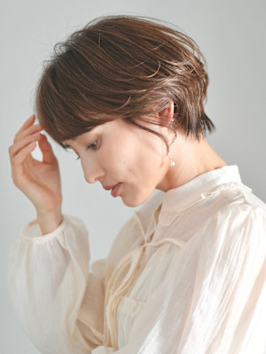 前下がりショート・ボブ/絶壁解消/前髪あり/40代/30代