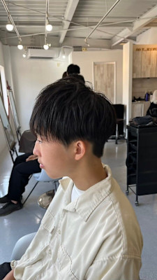 MEN'SHAIRダークアッシュニュアンスパーマ韓国マッシュ