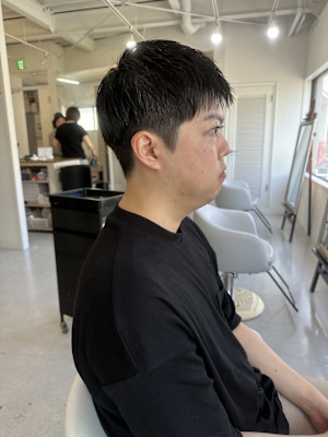 ツーブロックマッシュ短髪メンズアップバングマッシュ/東伏見