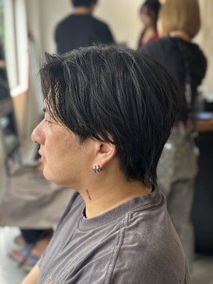 フェザーパーママッシュセンター分けメンズウルフ東伏見/田無/