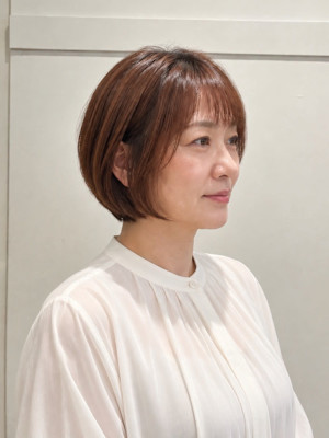 【藤枝】丸みシルエットの大人ショートボブ