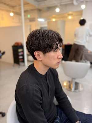 メンズ刈り上げツーブロックシャドウパーママッシュスタイル