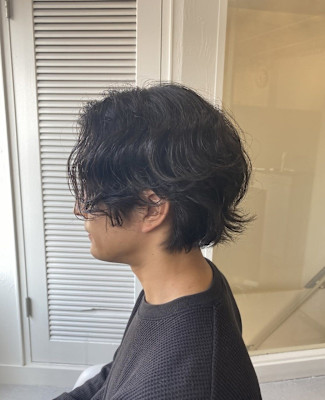 センター分けニュアンスパーマ/東伏見/田無/保谷/武蔵関西武