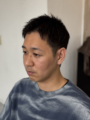フェザーパーマセンタパートフェードカットセンター分けフェード