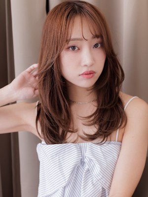 シースルーバング大人かわいいレイヤーウルフカット20代30代