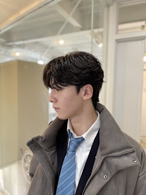 20代30代40代◎フェザーパーマ韓国マッシュブルーブラック