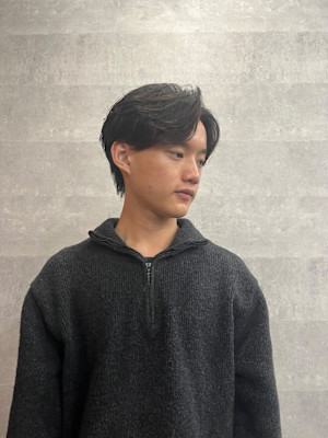 20代30代40代◎似合わせカット毛流れ黒髪フェザーパーマ