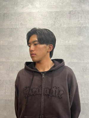 20代30代40代◎似合わせカット毛流れ黒髪フェザーパーマ