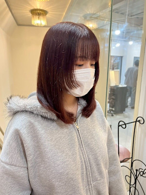大人可愛い20代30代40代◎似合わせカットミディアムレイヤ