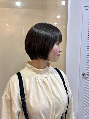 大人可愛い20代30代40代大人ガーリーショートボブダークア