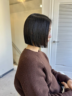 大人可愛い20代30代40代◎ワンレンボブ黒髪似合わせカット