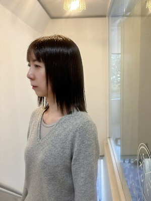 レイヤーカットボブタッセルボブレイミディアムヤーボブ