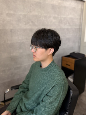 メンズラフパーマラウンドマッシュシャドウパーマスタイル