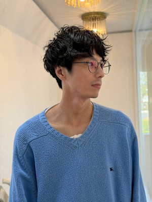 フェザーパーマメンズマッシュラウンドマッシュ/東伏見