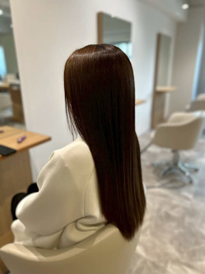セミロングハッシュカットオリーブグレージュ/東伏見