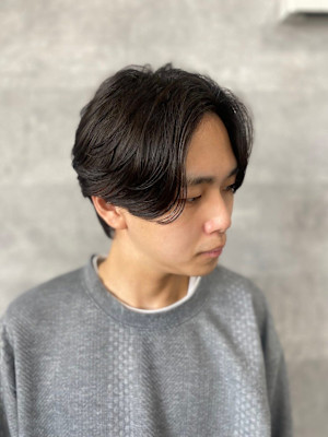 20代30代40代◎似合わせカット毛流れ黒髪メンズフェザーパ