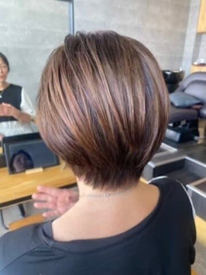 20代30代40代◎似合わせカットハイライトショートボブ