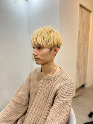 20代30代40代◎ツーブロックマッシュハイトーンカラー