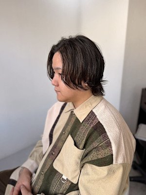 20代30代40代◎メンズボブウルフニュアンスパーマ/高田馬